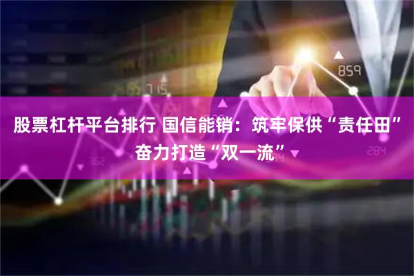 股票杠杆平台排行 国信能销：筑牢保供“责任田” 奋力打造“双一流”